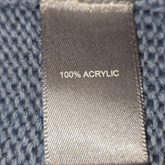 Marled NWT Super Soft Blue Acrylic Nautical Anchor Print Hooded Sweater Size M - Picture 11 of 13